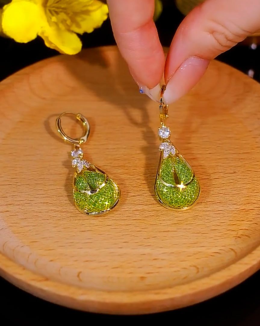 Verdant Splendor 18k Gold-Plated Earrings