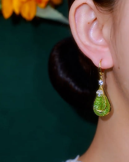 Verdant Splendor 18k Gold-Plated Earrings