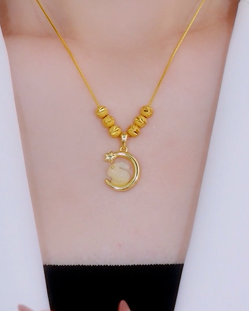 18K Gold Plated Lunar Serenity Pendant