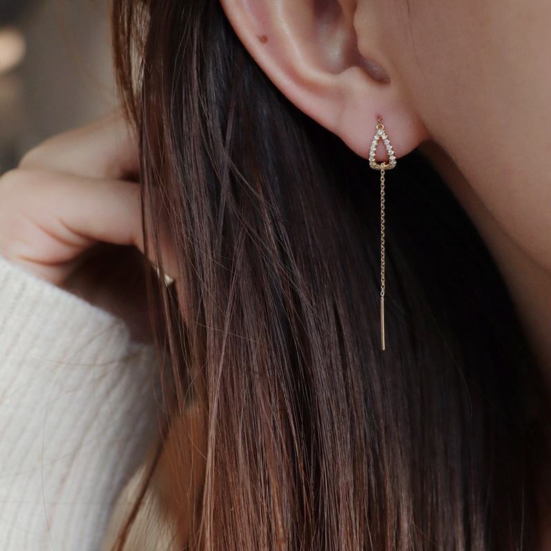 Elena 18K Gold-Plated Threader Drop Earrings