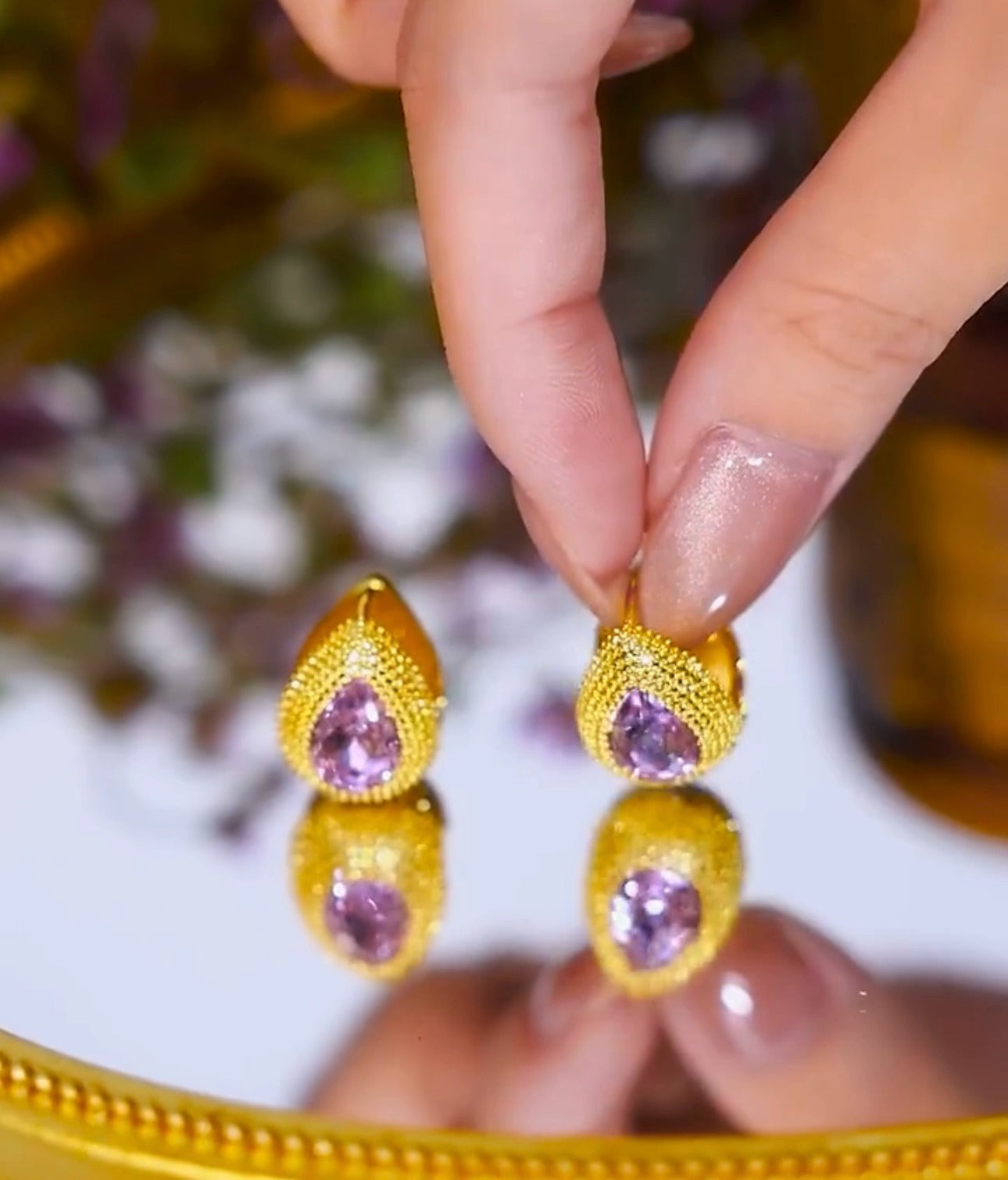 18K Gold Plated Blossom Studs