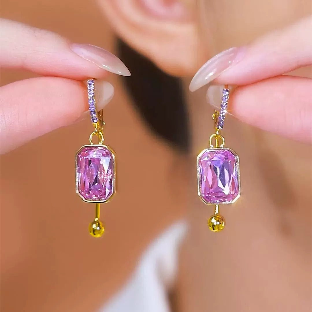 Luxury zircon earrings(18k gold plated)