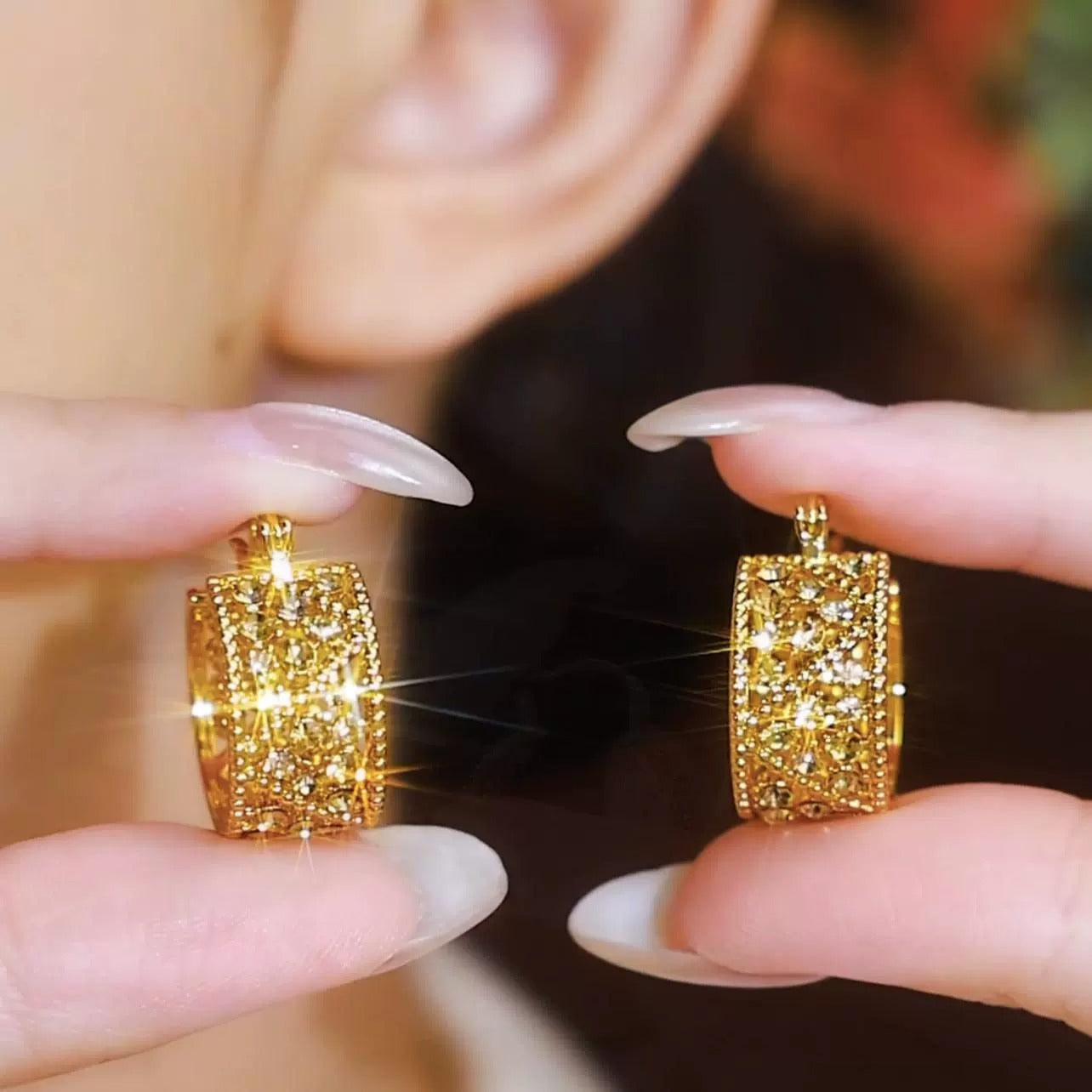 Retro gold earrings(24k gold plated)