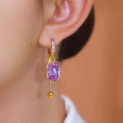 Luxury zircon earrings(18k gold plated)