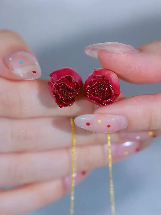 Eternal rose pearl earrings
