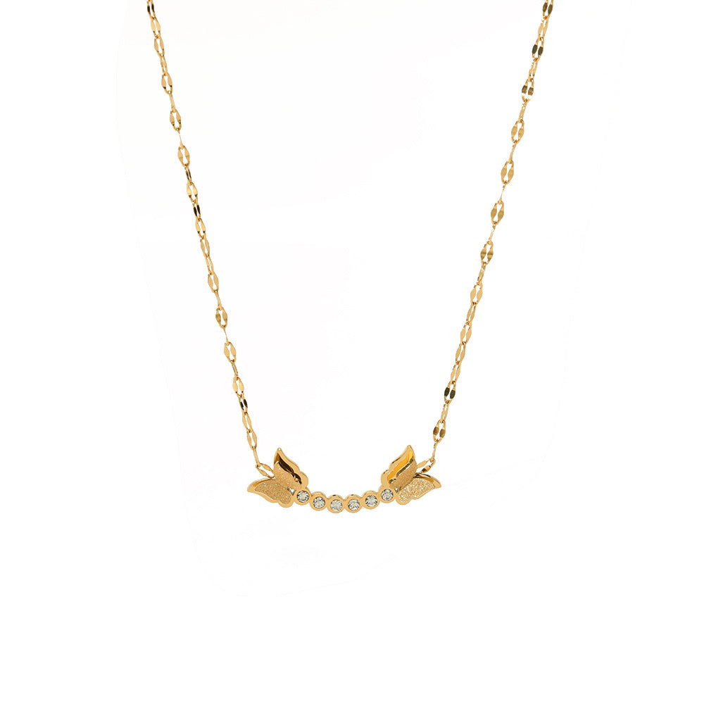 18K Gold Plated Twin Butterfly Necklace