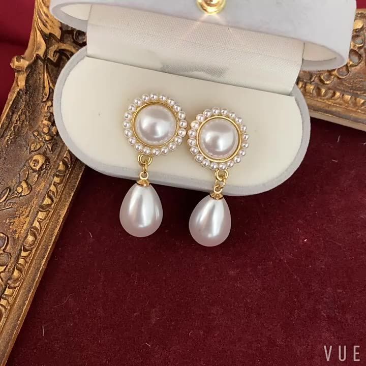 18k Gold-Plated Elegant Pearl Cascade Earrings