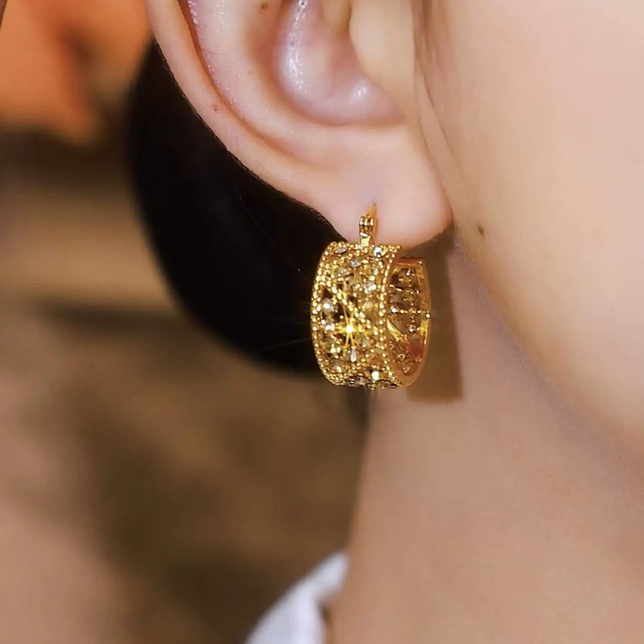 Retro gold earrings(24k gold plated)