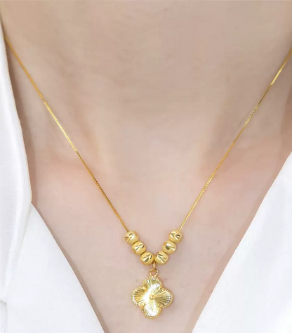 24k Gold plated clover necklace