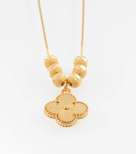 24k Gold plated clover necklace