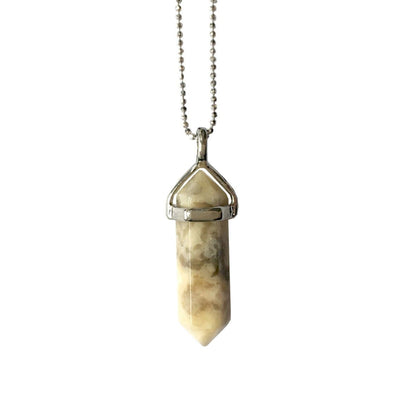 Wealth Necklace Silver, Lace Agate