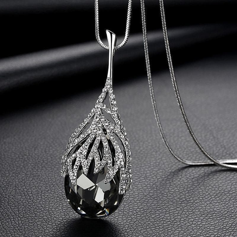 Long Waterdrop Sweater Pendant Necklace