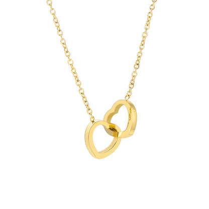 18K Gold Plated Twin Hearts Unity Pendant