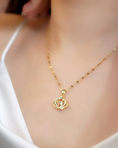 18K Gold Plated Crown Necklace