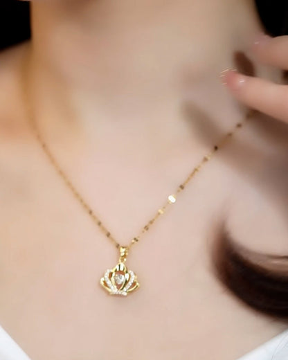 18K Gold Plated Crown Necklace