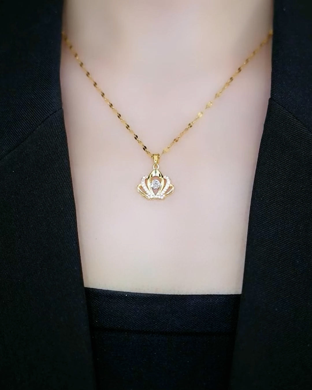 18K Gold Plated Crown Necklace