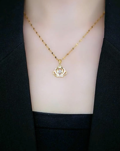 18K Gold Plated Crown Necklace