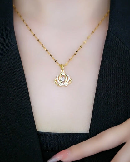 18K Gold Plated Crown Necklace