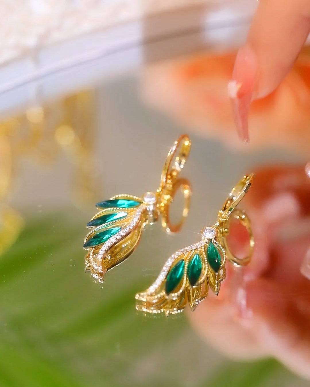 18K Gold Plated Crystal Lagoon Earrings