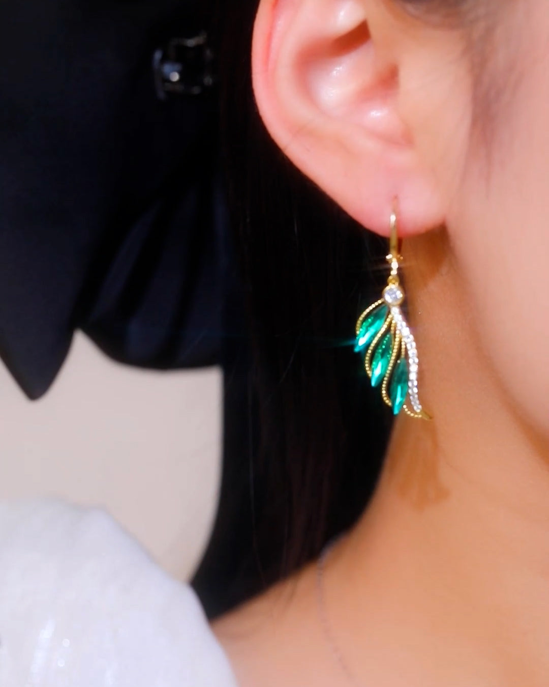 18K Gold Plated Crystal Lagoon Earrings