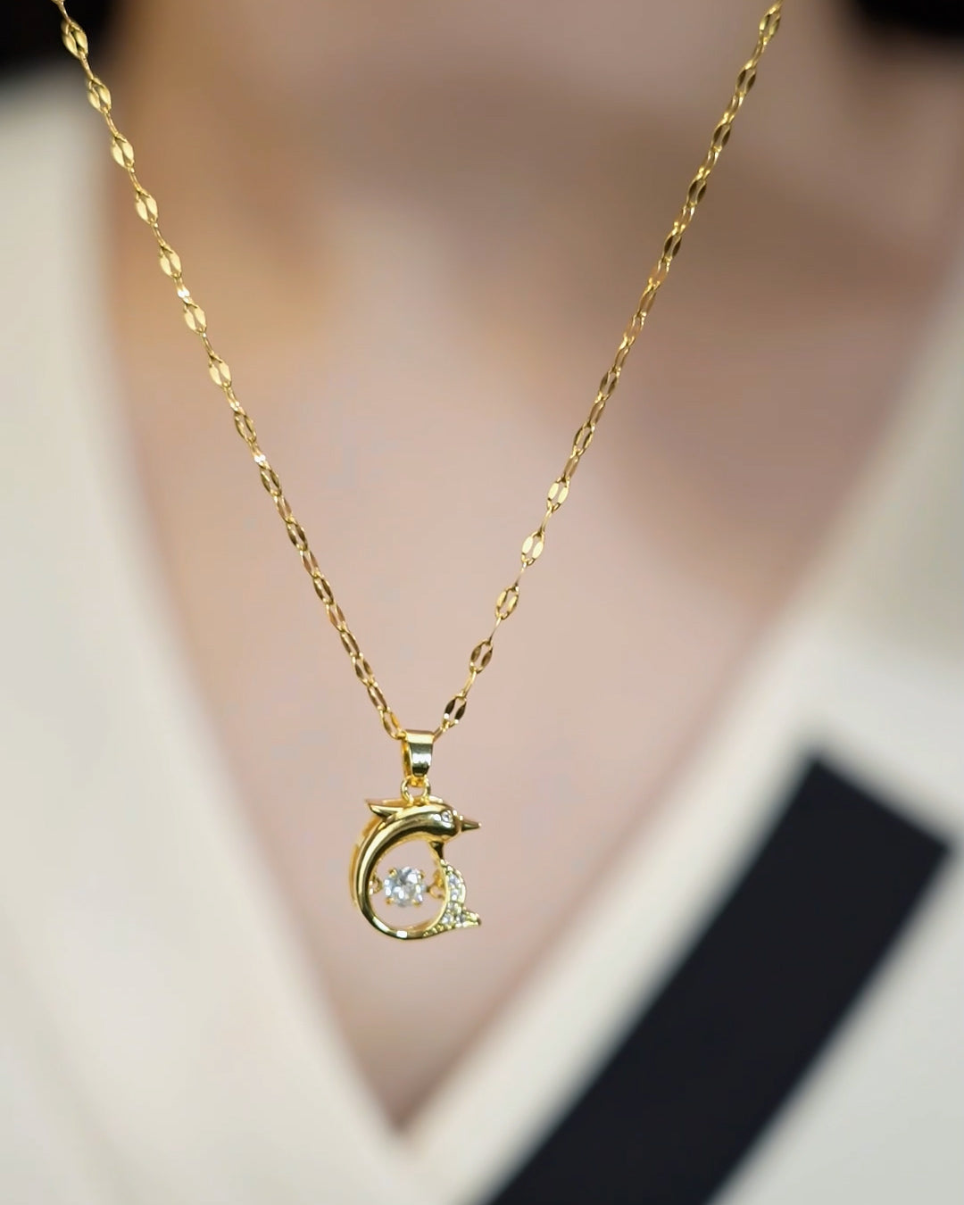 18K Gold Plated Dolphin Necklace