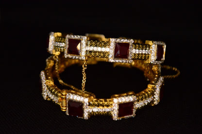 Red Stones Egyptian bangles Pair