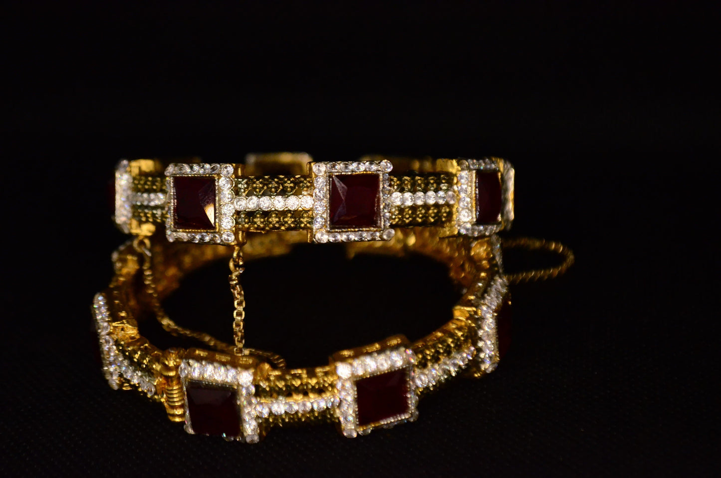 Red Stones Egyptian bangles Pair