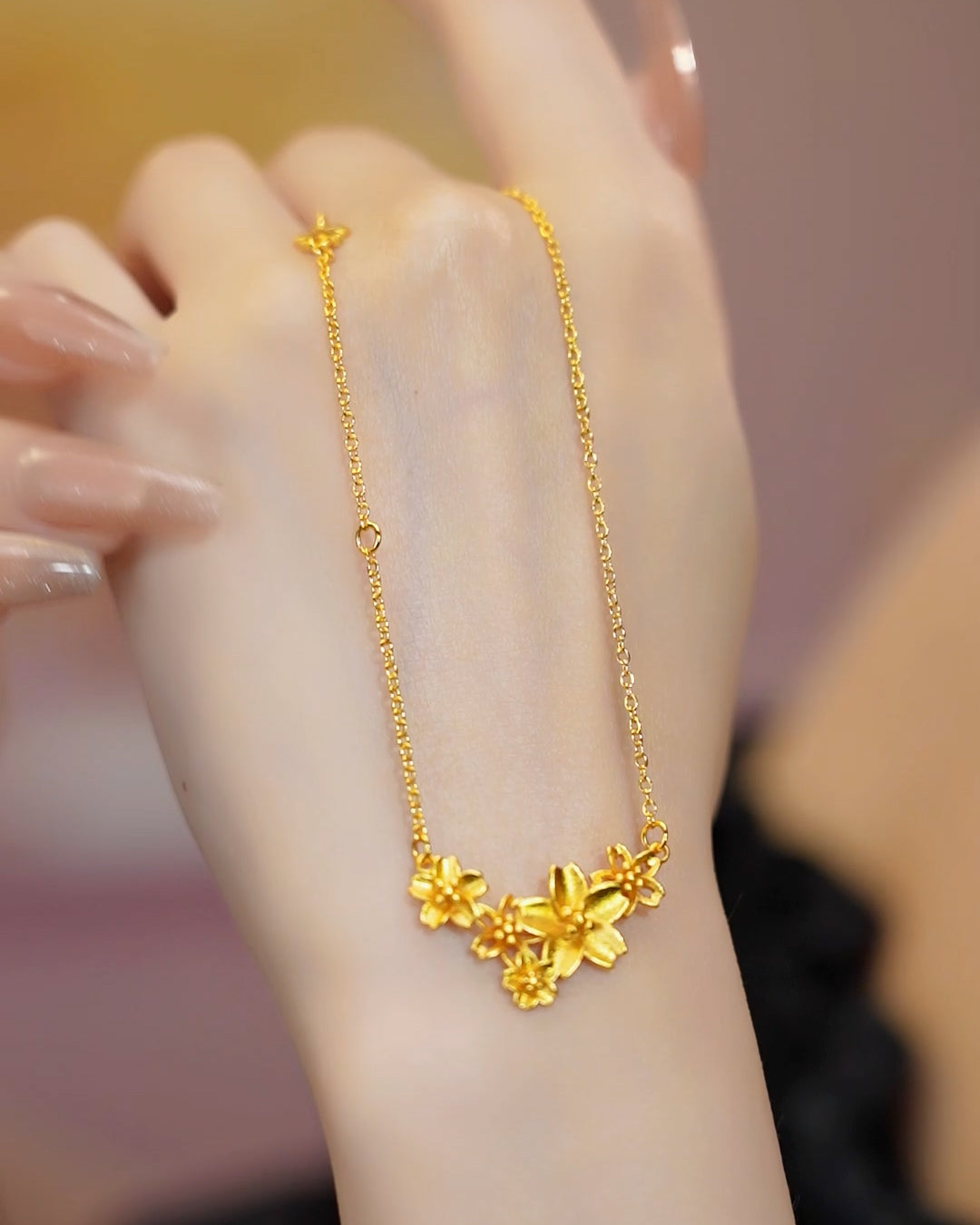 18K Gold Plated Flower Necklace