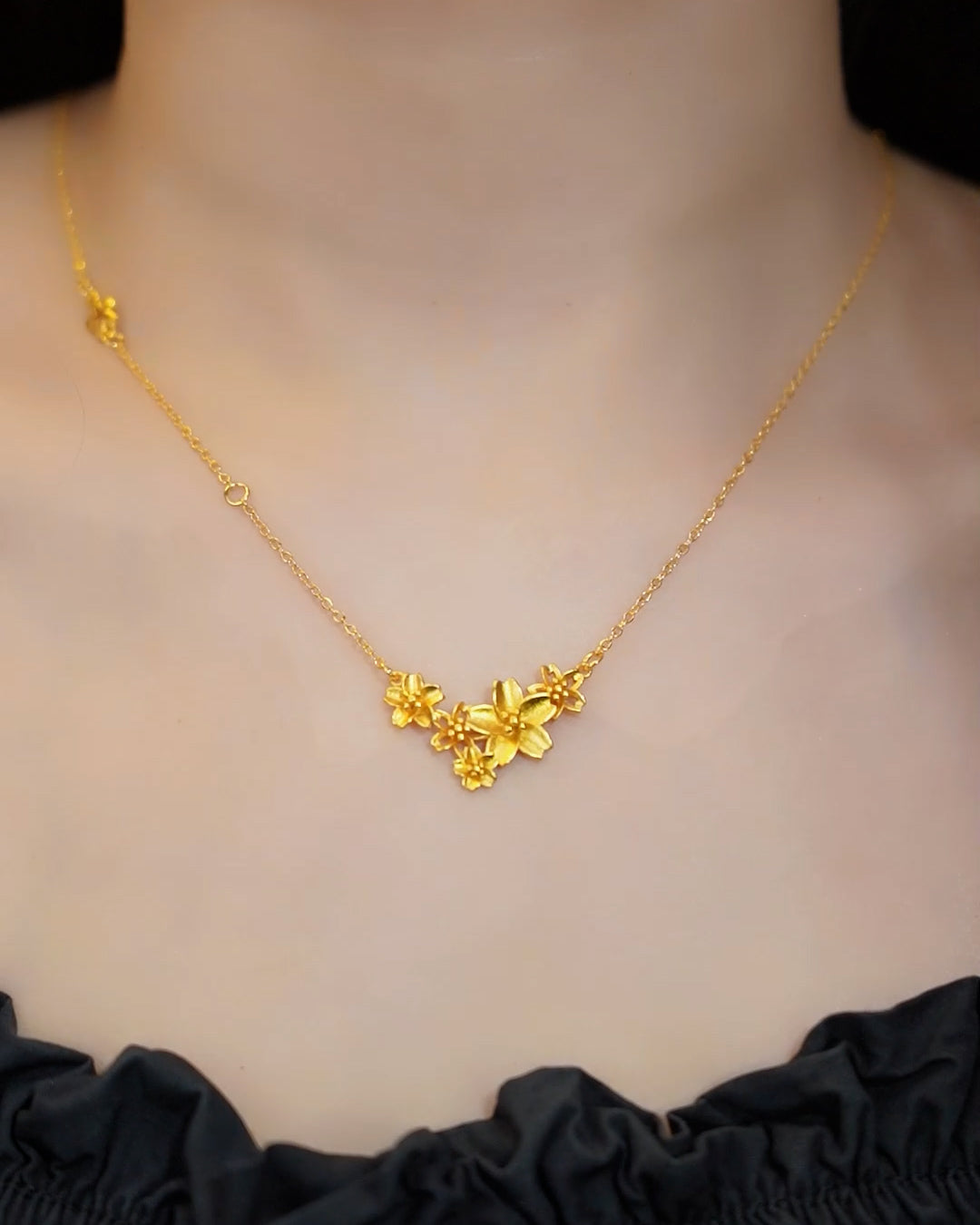 18K Gold Plated Flower Necklace