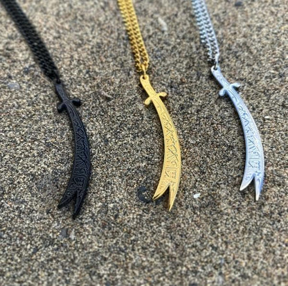 18K GOLD PLATED VERTICAL ZULFIQAR SWORD