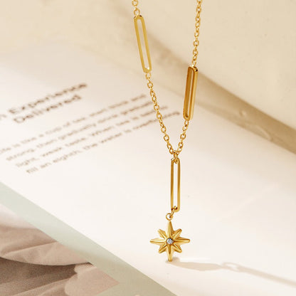 18K Gold Plated Sunburst Necklace