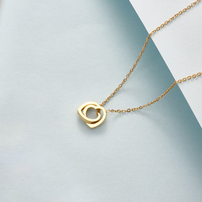 18K Gold Plated Twin Hearts Unity Pendant