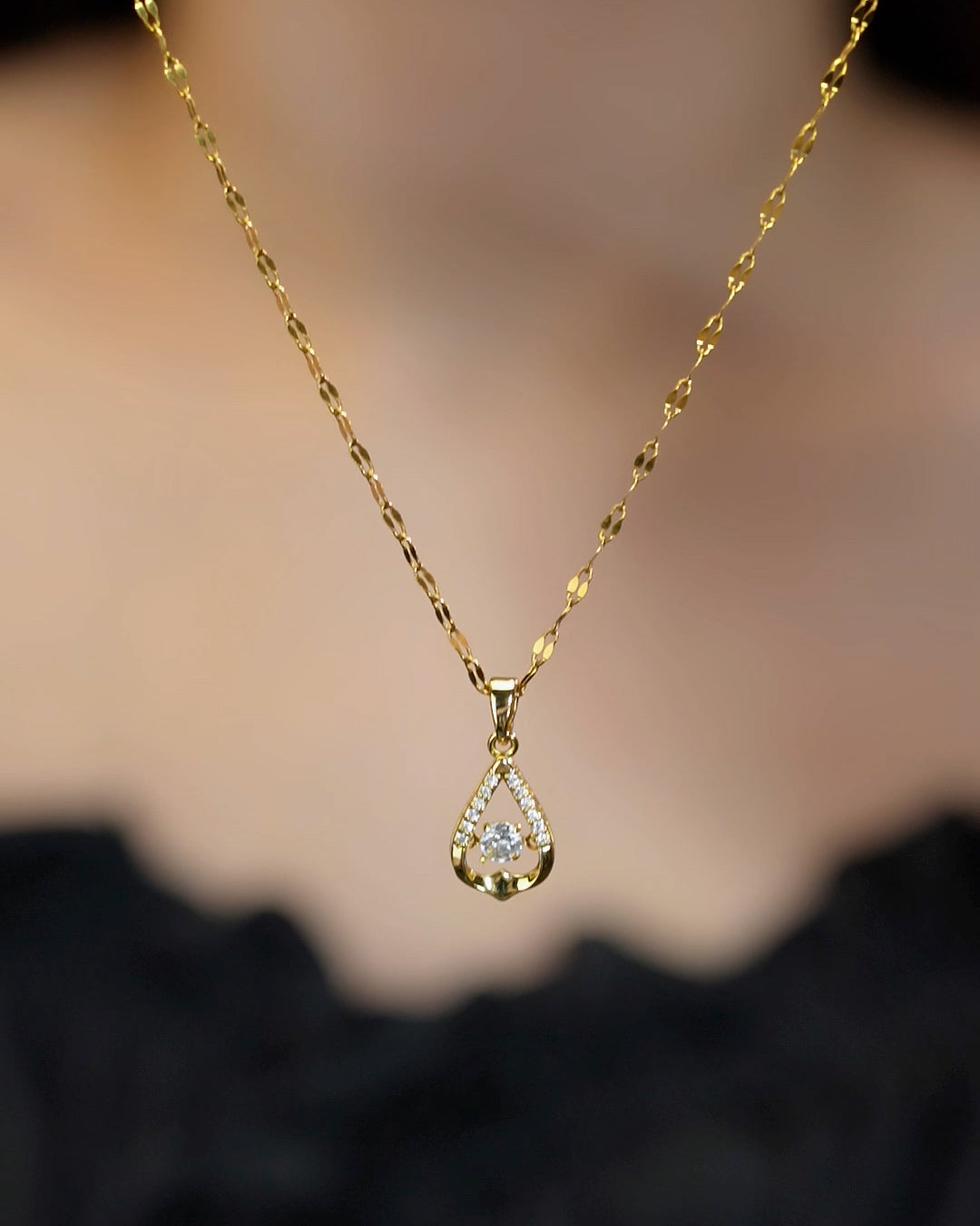 18K Gold Plated Water Drop Necklace