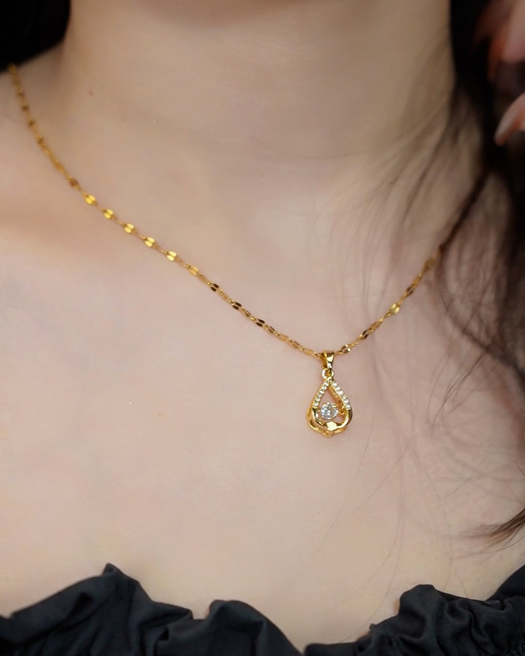 18K Gold Plated Water Drop Necklace