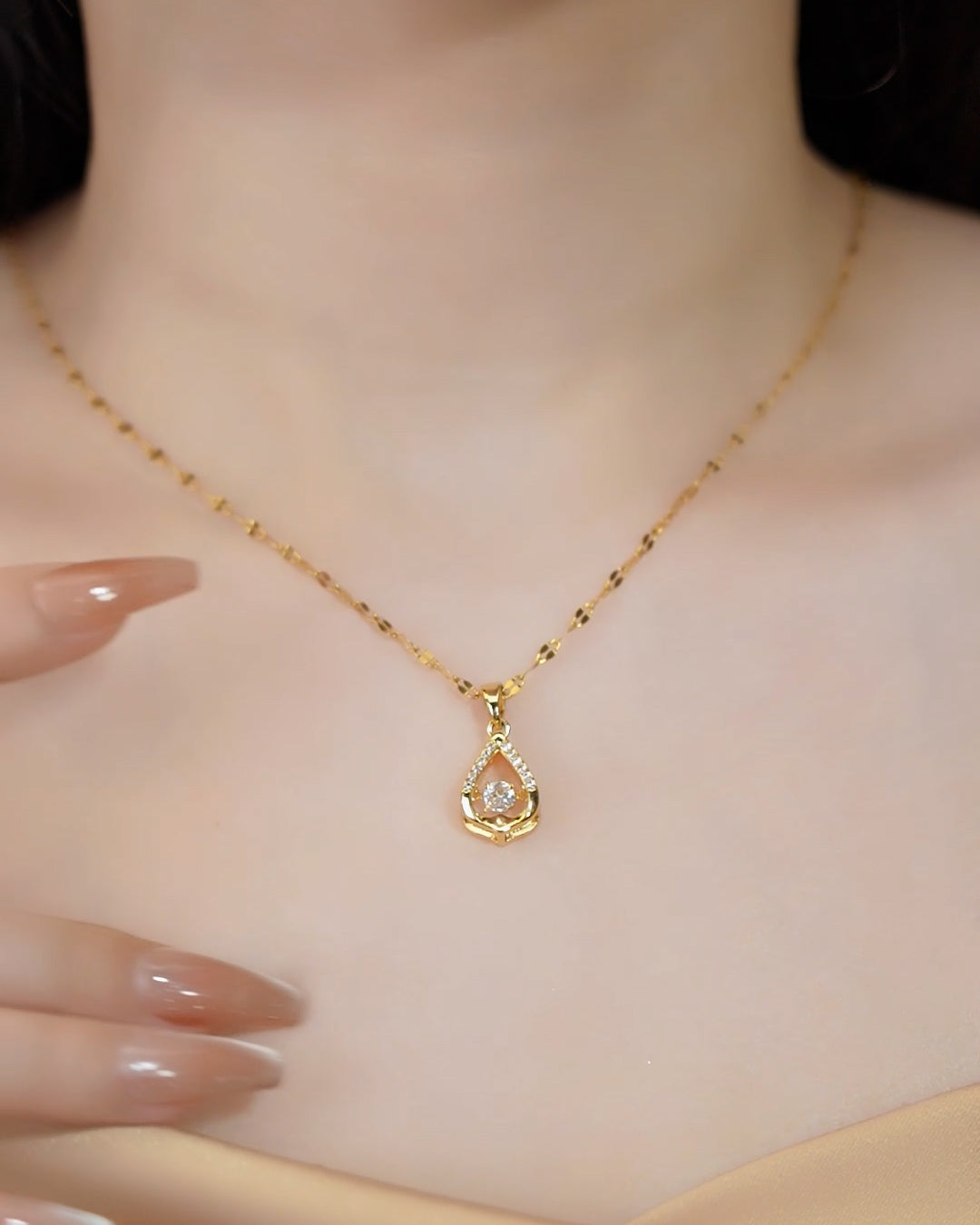 18K Gold Plated Water Drop Necklace