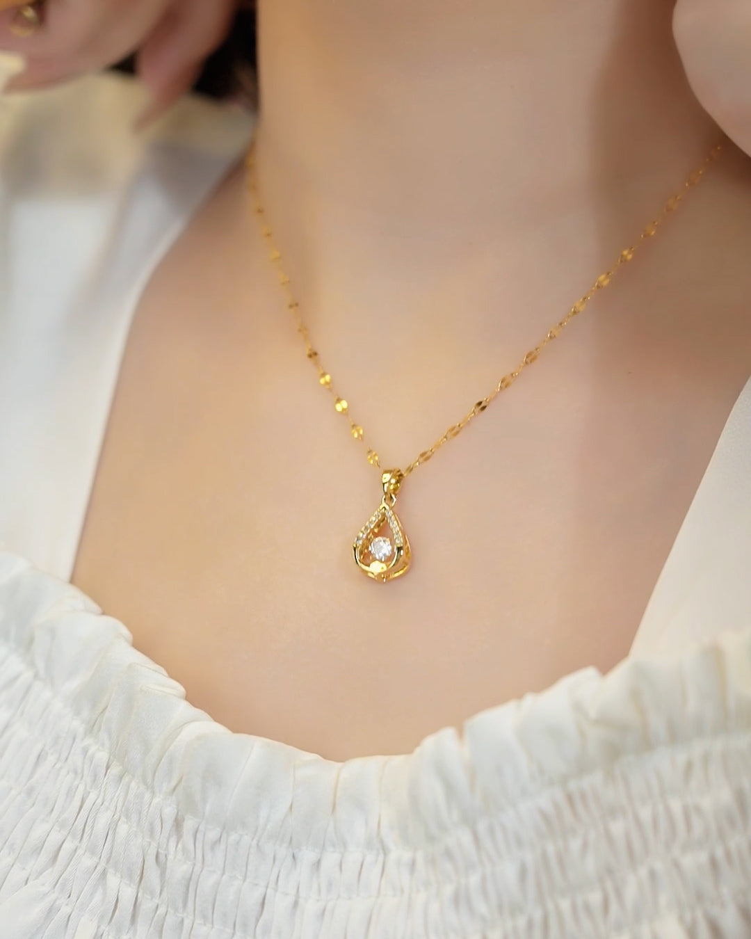 18K Gold Plated Water Drop Necklace