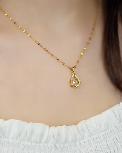 18K Gold Plated Water Drop Necklace