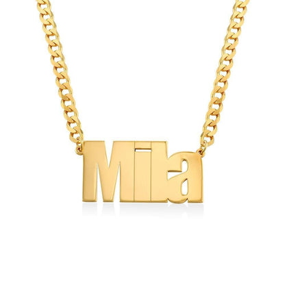 Large Custom Name Necklace with Gourmet Chain