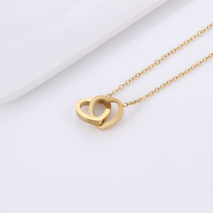 18K Gold Plated Twin Hearts Unity Pendant