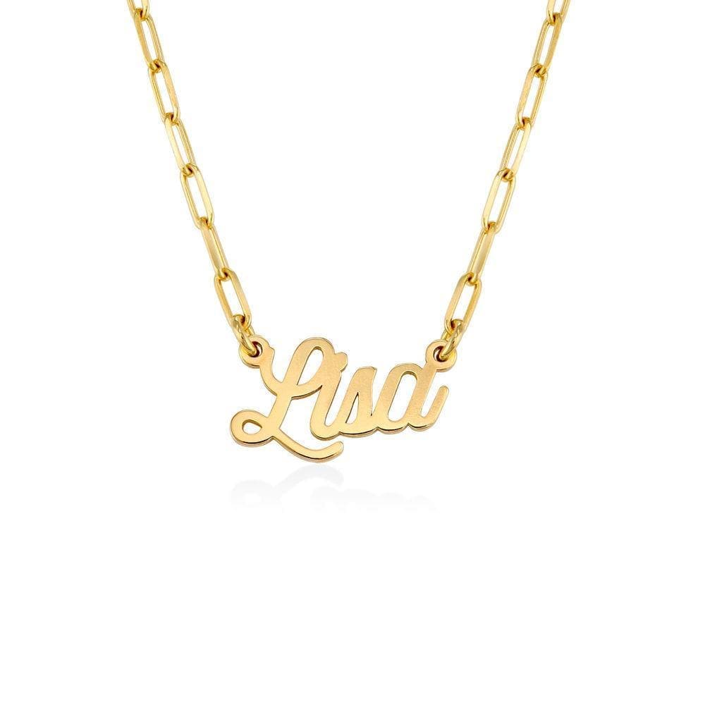 Chain Link Script Name Necklace