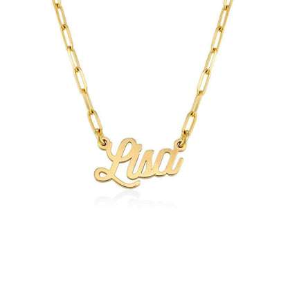 Chain Link Script Name Necklace